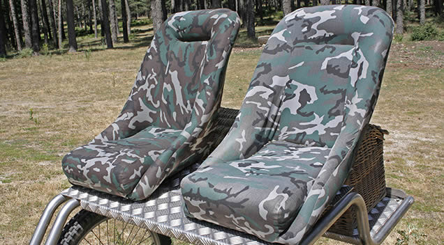 Baquets del Coche de Caballos Navarro con tapizado de tela estampado camuflaje
